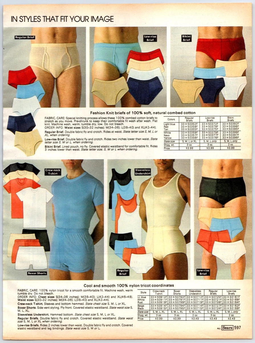 1970's Vintage Catalog Men's Underwear Sleep Wear Print Ads