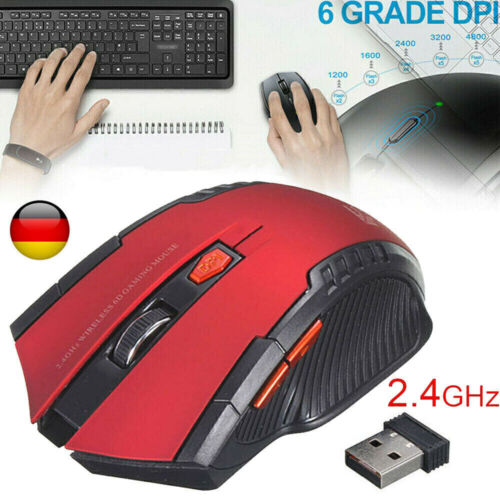 2.4G Kabellos Maus USB Empfänger für PC Notebook Mouse Laptop Funk 10m 1600DPI - Afbeelding 1 van 15