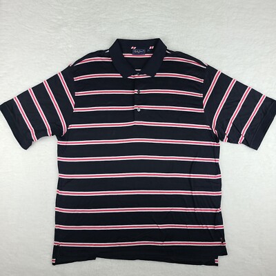 Bobby Jones Players Polo Shirt Mens XL Black Red Performance Short Sleeve *
