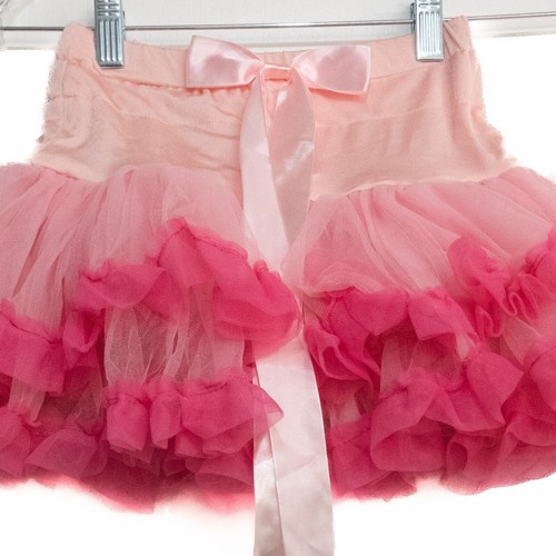 Popatu Girls Pink Tutu Skirt Princess Fluffy Soft Ribbon Tie Birthday Size L NWT - Picture 3 of 7