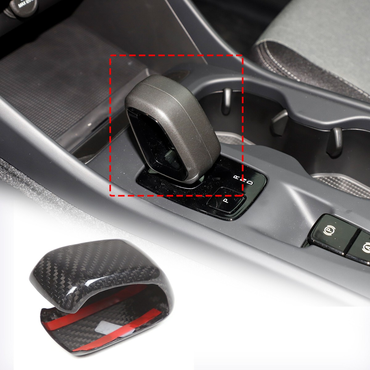 カーボフ　CARBOFF Real Carbon Fiber Gear Shift Knob Head Trim For Volvo XC40