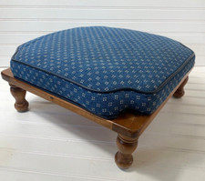 Vintage Ethan Allen Stacking Foot Stool Ottoman Wood Cottage Core Rustic