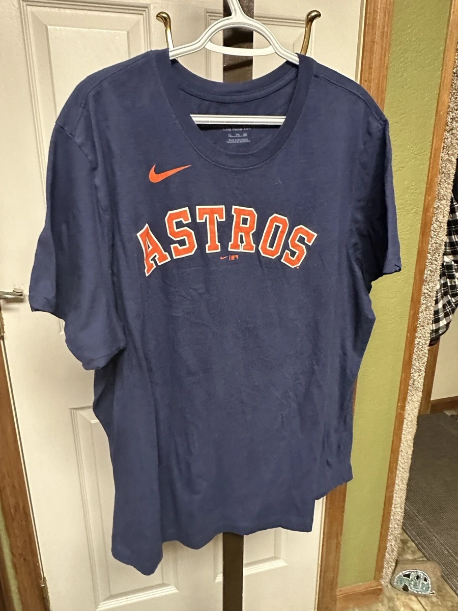 Houston Astros Shirt Adult XXL Blue Nike Dri Fit MLB Mens Polyester Verland