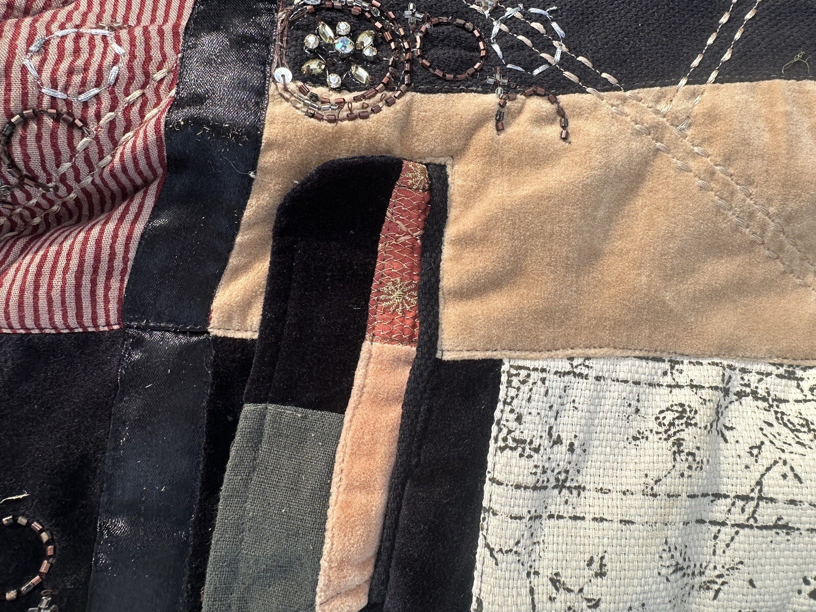 Vintage Indigo Moon Jacket M Patchwork Quilted Co… - image 9