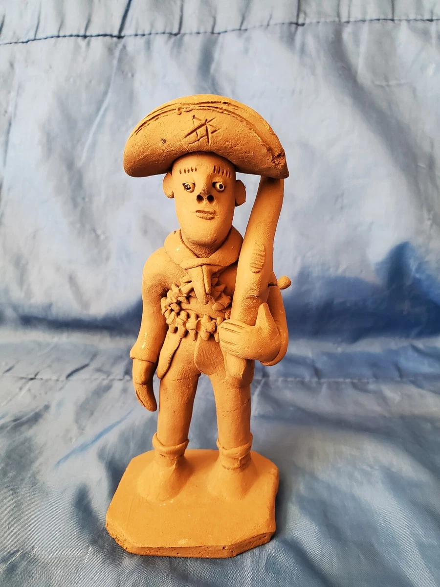 Jose Ze Caboclo - Hand Crafted Brazilian Clay Bandito Figurine, 5.5”, Folk  Art