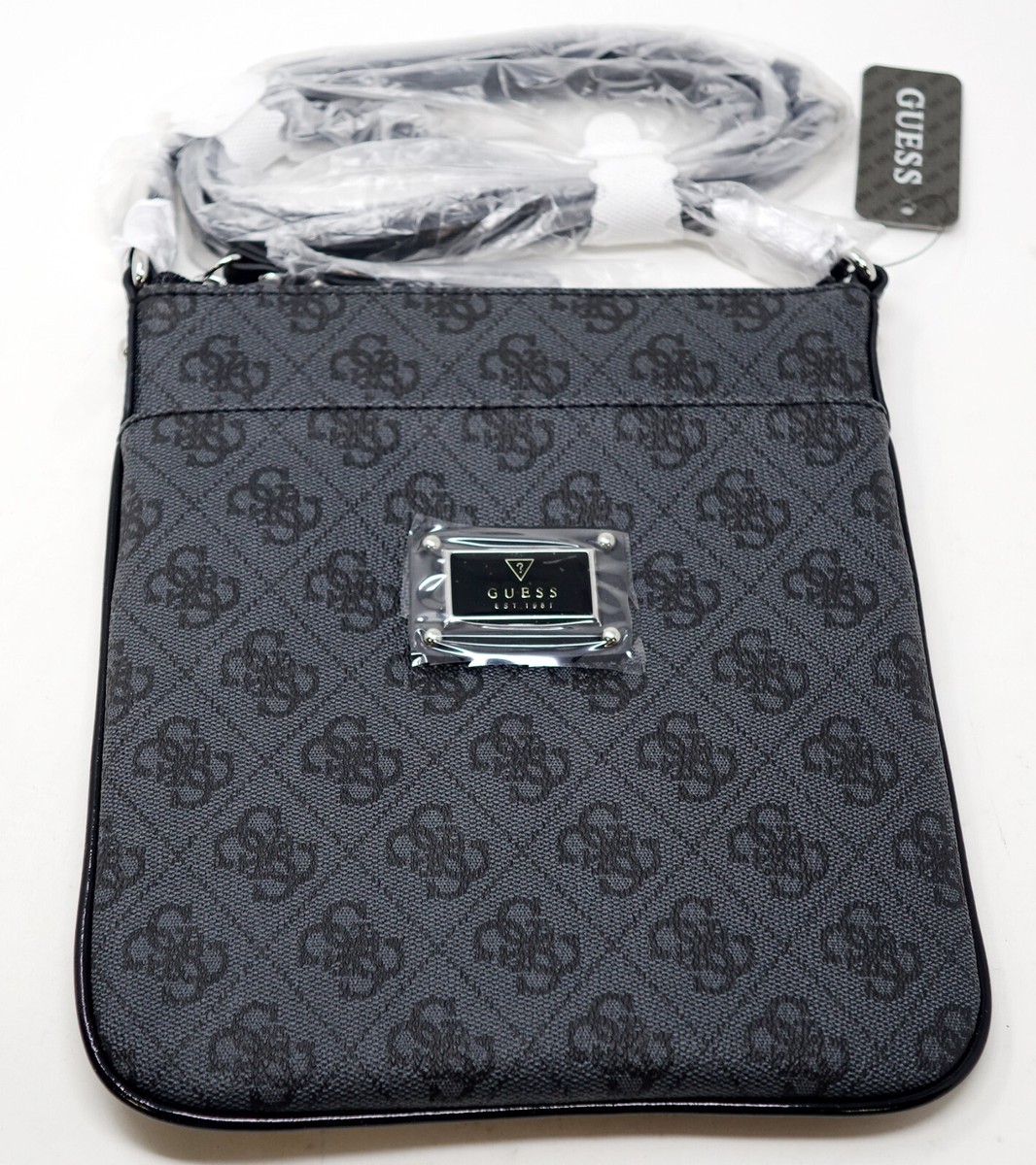 NEW GUESS Women's Scandal Black Logo Print Crossbody Crossbody Bag Purse  Handbag