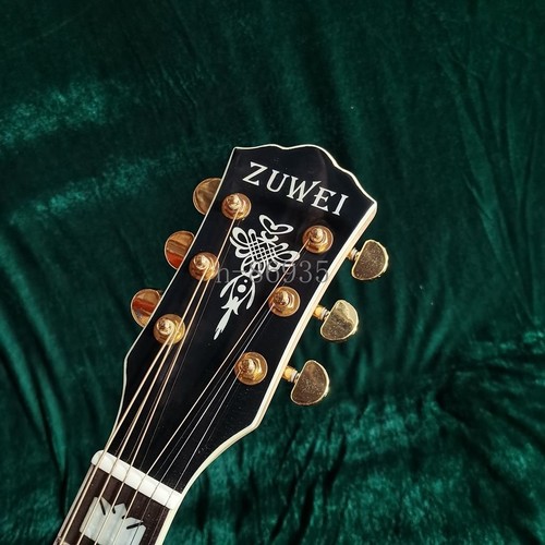ZUWEI 38" Electric Acoustic Guitar Solid Spruce Top Flame Maple Back