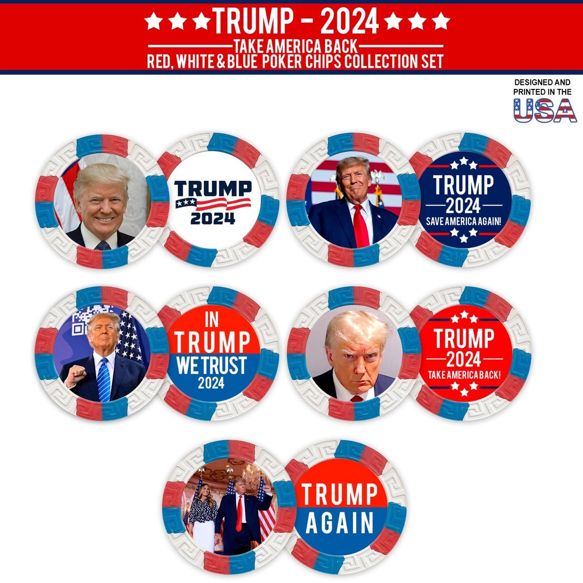 Trump Gift Trump Collage Playing Cards, MAGA Poker Cards, Trump Card ...