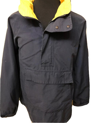 vintage nautica competition jacket coat size L/G navy blue yellow 