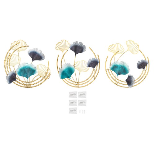Hojas 3 en 1 Decoración Metal Arte Pared Decoraciones Hojas Doradas Decoración Pared - Imagen 17 de 24