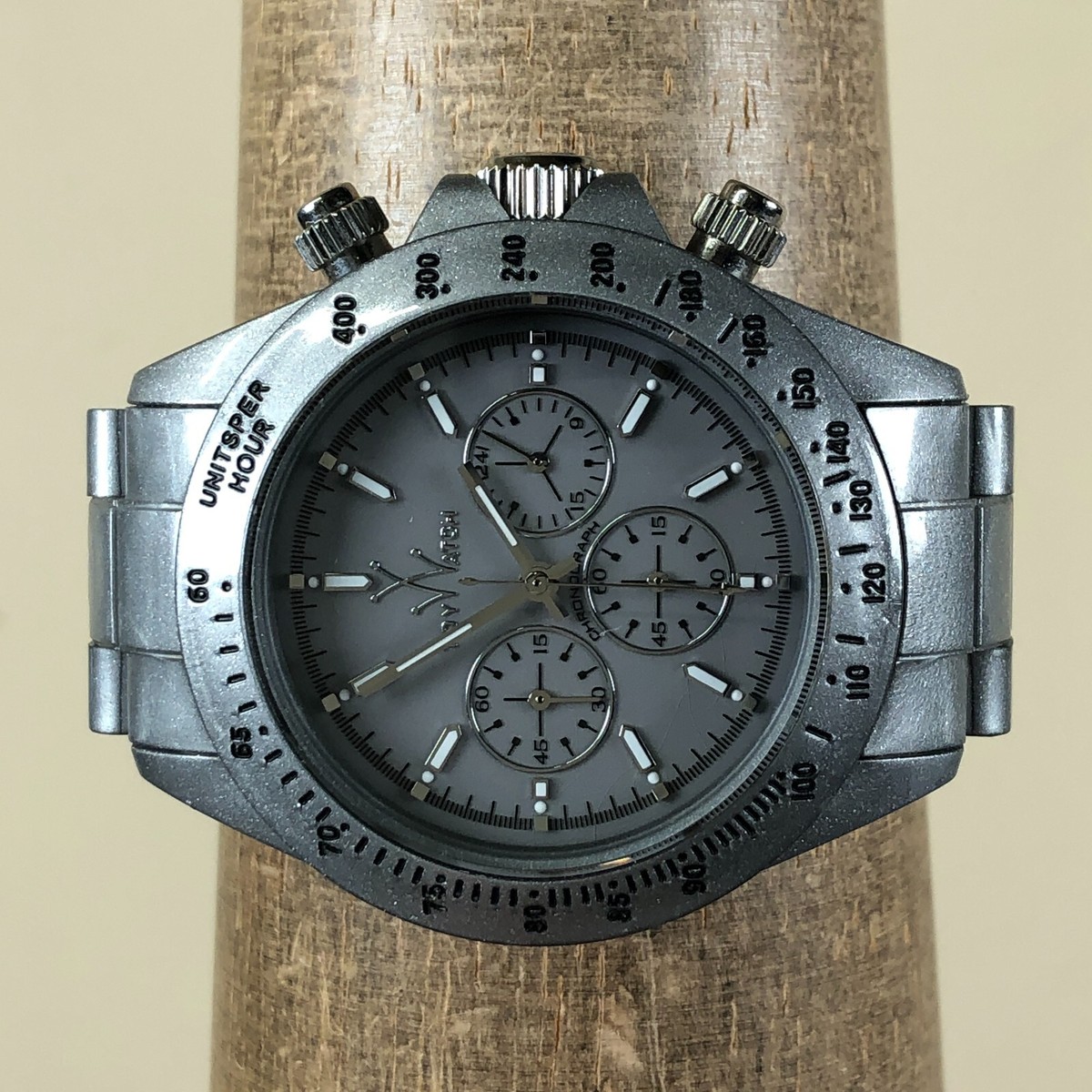 ToyWatch Men Chronograph Gray Tone Stainless Steel 41mm Quartz