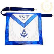 Masonic Regalia Blue Lodge Master Mason Premium Quality Printed Fabric Apron