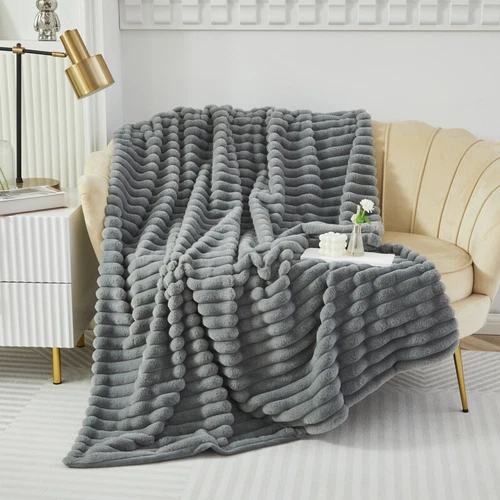 Luxus Kunstfell Überwurf Decke ultraweich kuschelig wendbar warm Schlafsofa Überwürfe - Bild 1 von 23