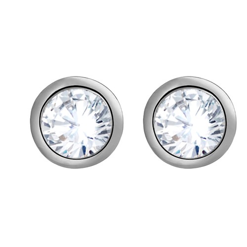 Certified 0.75 Ct Lab Grown Diamond Bezel Set Stud Earrings Solid 14k White Gold - Picture 2 of 7