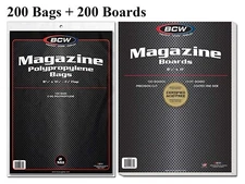 200 BCW Magazine Bags & Boards Archival Best Comic Storage Acid Free Long Term