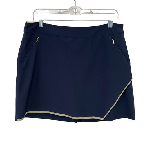Slazenger Golf Skort Womens Size 10 Zipper Pockets Blue Stretch Side Zip