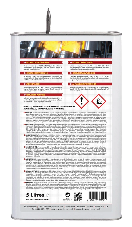 2-ehn99 Puro Cetano Gasolio Cetane Booster Diesel Additivo - 5 Litri - Imagen 4 de 4