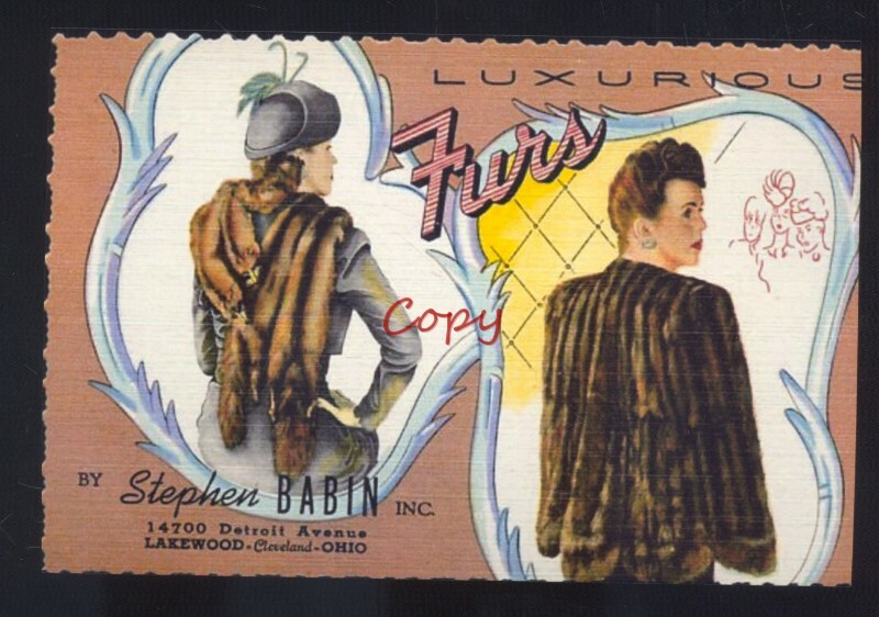 Brian Duffy ブライアンダフィーAquascutum Ads 1960 LAKEWOOD CLEVELAND OHIO STEPHEN BABIN FURS ADVERTISING POSTCARD