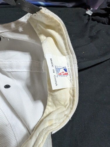 90s Vtg Chicago Bulls Sports Specialties Script Snapback Hat White Twill NBA - Imagen 6 de 7