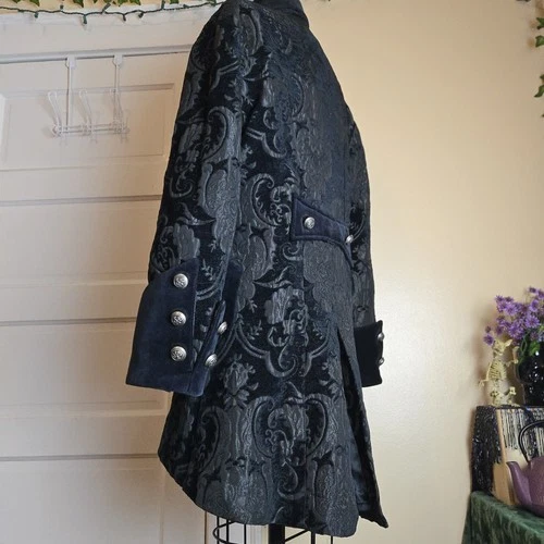 Shrine Hollywood California black brocade gothic steampunk military vampire coat image 11
