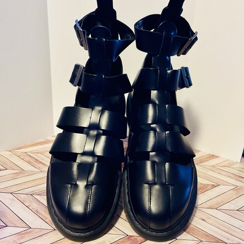 Dr Martens Geraldo Mono Brando Black Leather M 11 W 12 Sandals Straps Chunky 90s - Picture 3 of 8