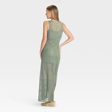 Women's Lace Maxi A-Line Dress - Universal Thread Green M