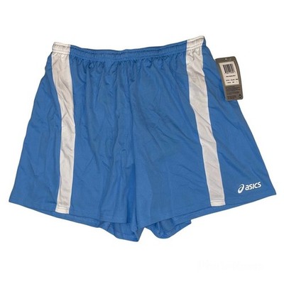 Asics Medley Running Shorts Mens L Light Blue Drawstring Liner NWT TF706 *Flaw*