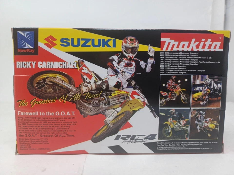 Nuevo Ray Suzuki RM-Z450 2007 Ricky Carmichael Farewell to the G.O.A 1:12 Diecast  Foto 4 de 4