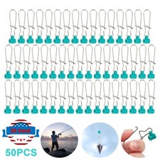 50 PCS Heavy Duty Fishing Sinker Slide Stainless Steel Fish Line Finder Slider