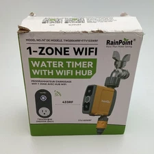 RainPoint 1-Zone WiFi Water Timer w/ Hub TWG004WRF + TTV103WRF New Open Box