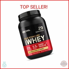 Optimum Nutrition Gold Standard 100% Whey Protein Powder, French Vanilla Creme, 