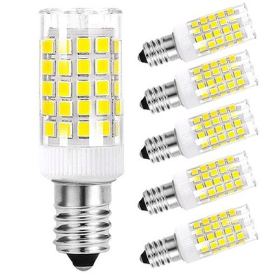 E14 led Light Bulb dimmable, e14 5 Count (Pack of 1), Daylight White 6000k 