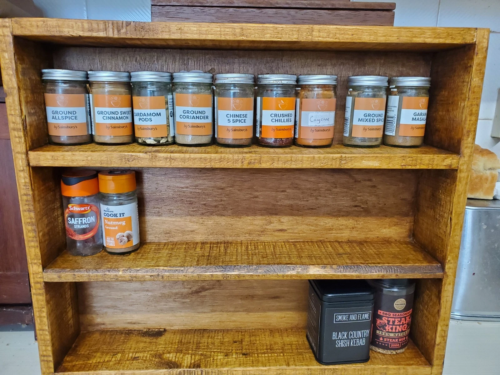 Spice Rack, Rustic Wooden Spice Rack, Farmhouse Style - Rustic 50cm
Opens in a new window or tab