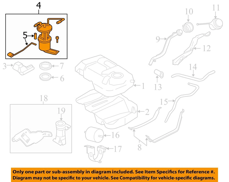 2008-2008 Mercury Mariner Electrical Gas Fuel Pump Assembly C1IX5 - Image 2 of 3