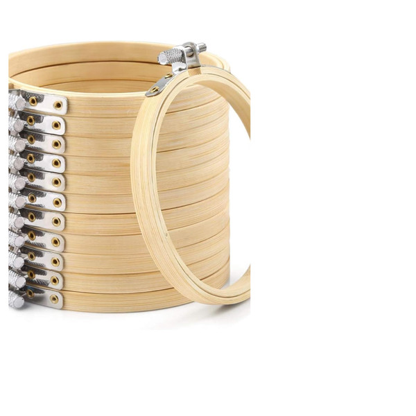 Stickrahmen Bambus 10Cm 12 StüCk Rund Mini Holz Ring Weihnachtsdek-image