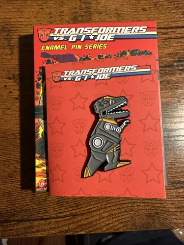 Kidrobot Transformers Vs GI Joe Enamel Pin Dinobot Grimlock Blind Box Mystery