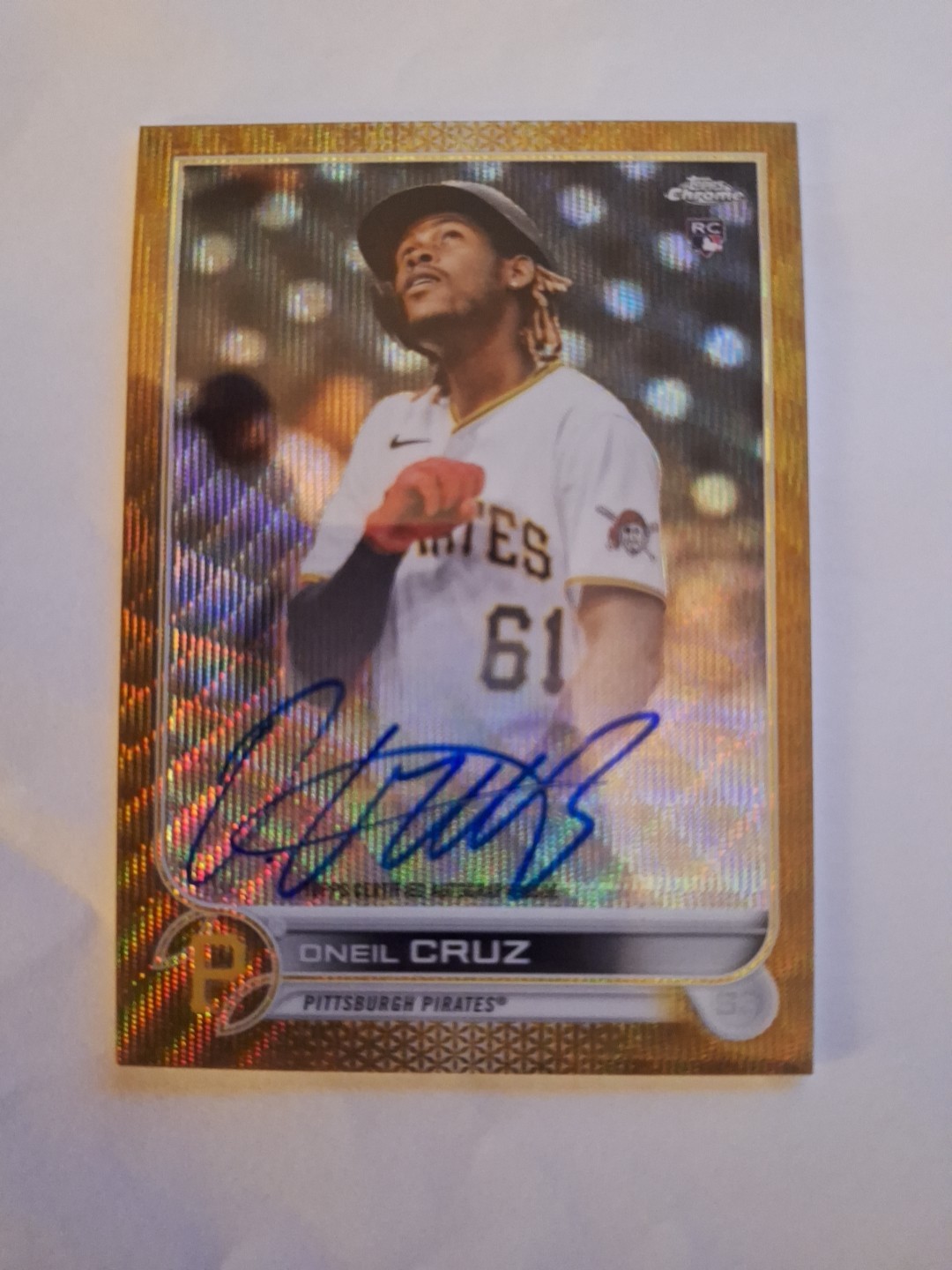 2022 Topps Chrome Oneil Cruz Auto Rc Gold Refractor /50 Pirates