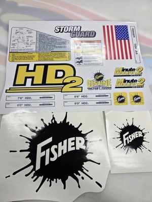 Fisher Minute Mount 2 Snow Plow Blade Decals 10 Kit  HD Series MM2 STORM GUARD
