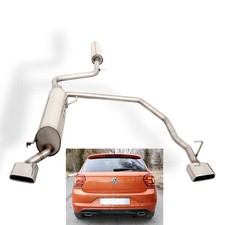 FOX Duplex Sportauspuff Anlage VW Polo AW1 1.0l 70kW 85kW je 145x65mm Trapez