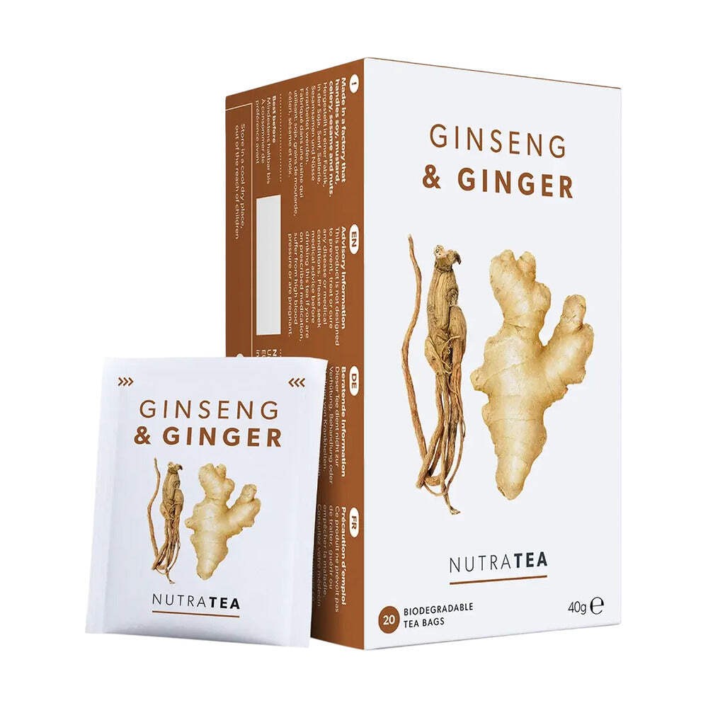 NutraTea Ginseng & Ginger Tea 20 Bags Herbal Blend