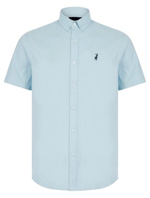 Kensington Eastside Herren Hemd Kurzarm Smart Baumwolle Button Down Kragen Arbeit