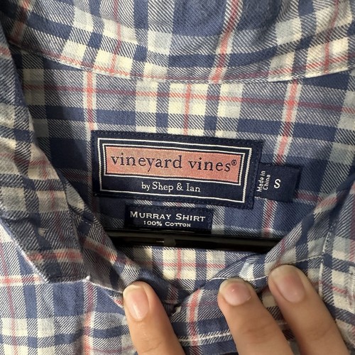 Vineyard Vines Classic Fit Murray Long Sl Shirt 100% Cotton Blue Pink Plaid Sz S - Picture 5 of 12