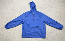 VTG Sportsmaster USA Anorak Jacket Mens L Blue 90's Half Zip Packable Lite USA