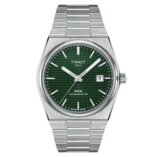 TISSOT PRX. POWERMATIC 80 SS 40 MM. GREEN DIAL AUTOMATIC WATCH.