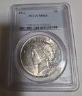 1922 liberty peace silver dollar Brilliant PCGS MS63