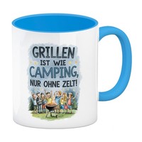 Grillen Ist Wie Camping Kaffeebecher In Hellblau