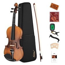 4/4 Full Size Violin Set w/ Case, Bow, Shoulder Rest, Tuner, Strings