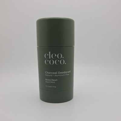 Cleo+coco Charcoal Deodorant - Brave Heart, Basil Mint