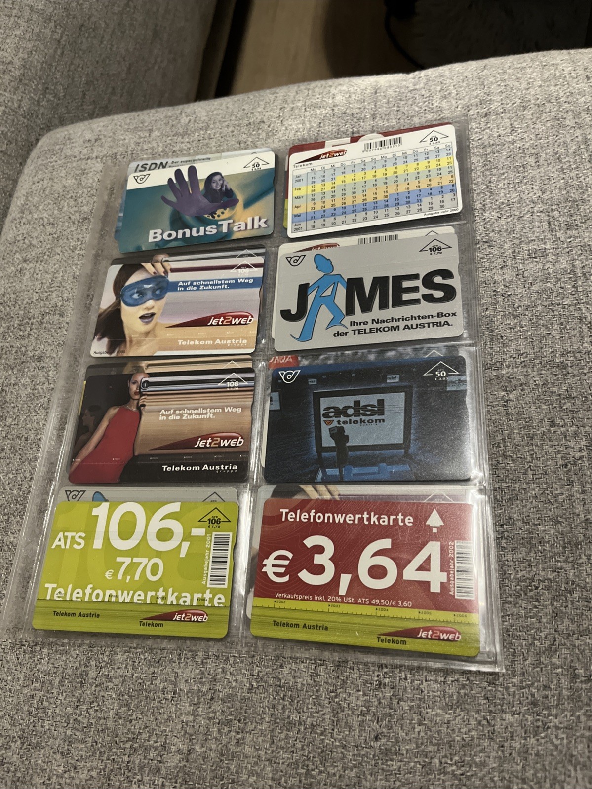 8 telephone cards Austria