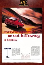 1996 Saab 900 Vintage Print Ad - Everyone Else Must Be Out Following A Trent